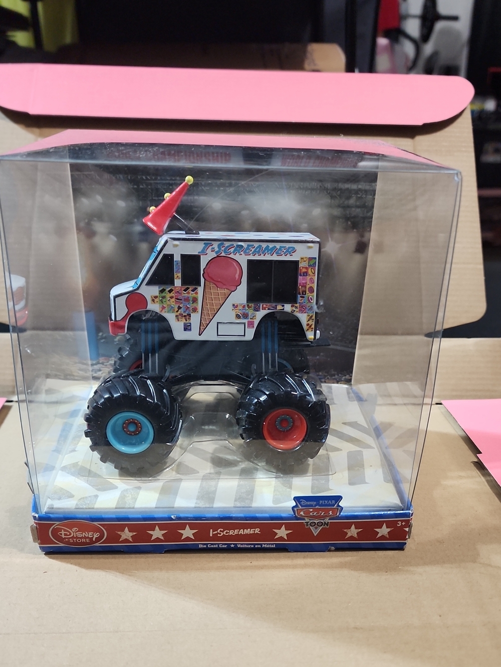 NIB DISNEY PIXAR CARS I-Screamer Monster Truck Toy - White & Pink
